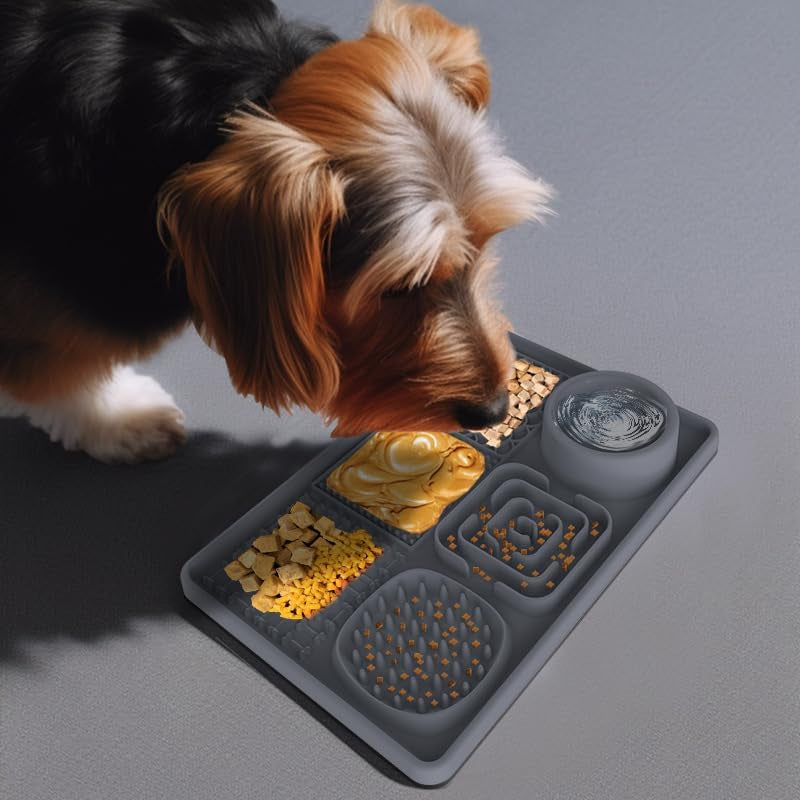 Advanced Licking Mat Slow Feeder Bowl for Dogs and Cats - Anxiety Relief, Grooming & Training Tool with Suction Cups