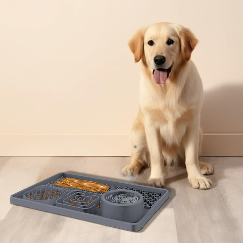 Advanced Licking Mat Slow Feeder Bowl for Dogs and Cats - Anxiety Relief, Grooming & Training Tool with Suction Cups